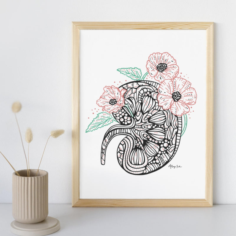 Floral Kidney - 8x10 or 11x14