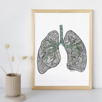 Blue & Green Lungs - 8x10 or 11x14