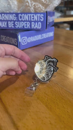 Heart Badge Reel - Black & White