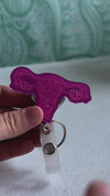 Uterus Badge Reel - Pink & Purple