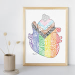 Progress Pride Heart - 8x10 or 11x14