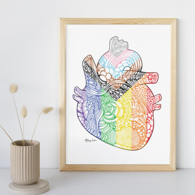 Progress Pride Heart - 8x10 or 11x14