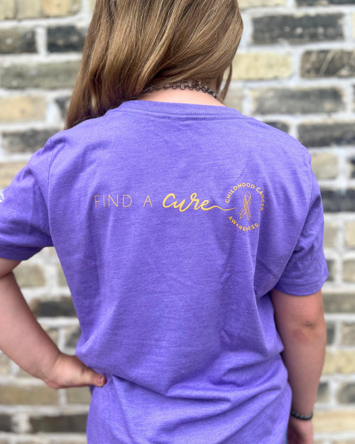 YOUTH Childhood Cancer Awareness Unicorn "Find A Cure" T.Shirt
