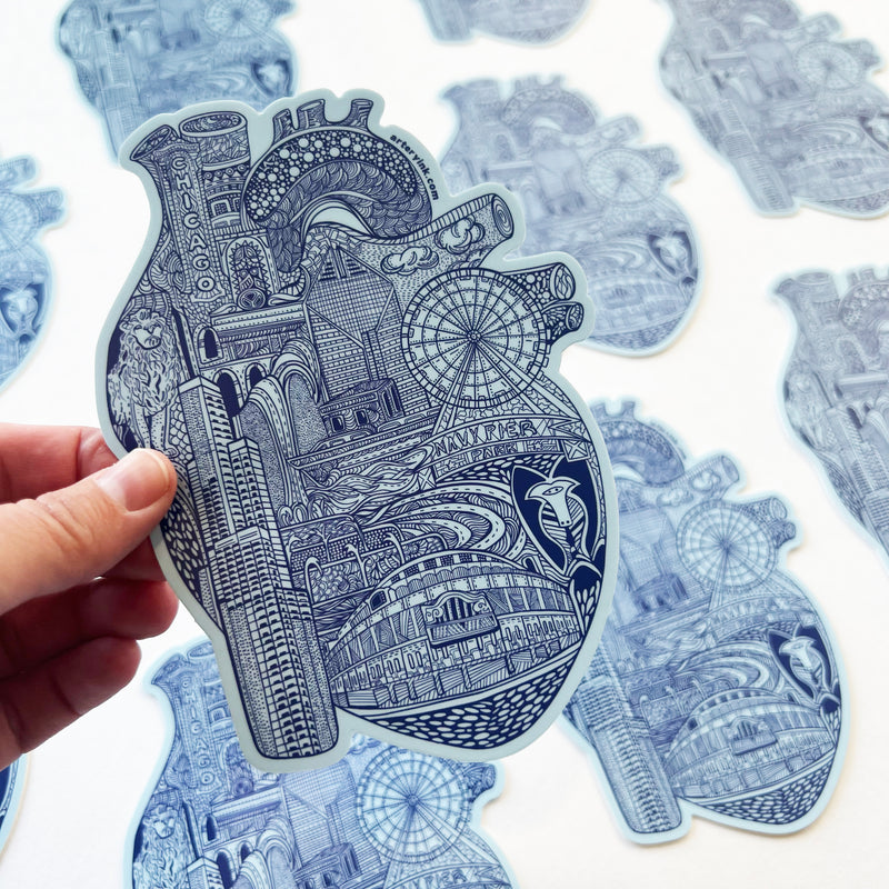 Heart of Chicago Vinyl Sticker