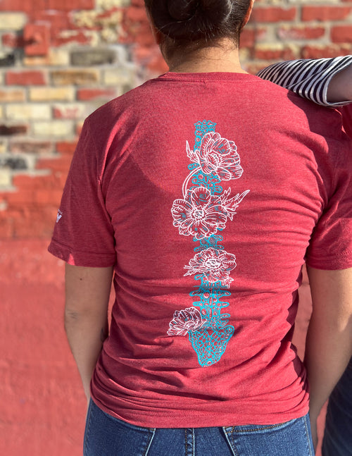 Mini Floral Heart & Floral Spine Unisex T.Shirt