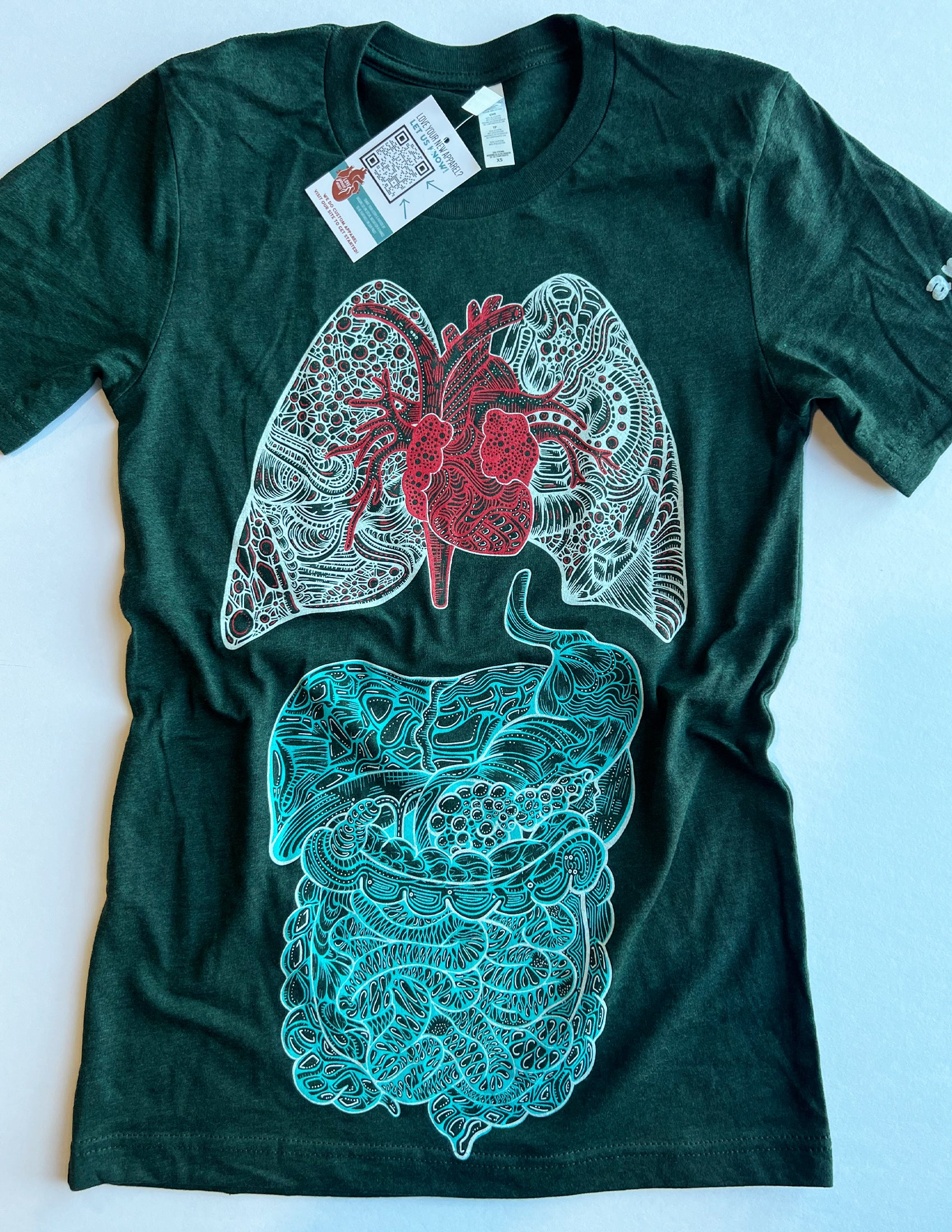 digestive system on a shirt