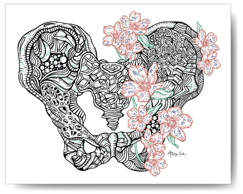 Floral Pelvis - 8x10 or 11x14