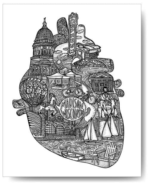 Heart of Madison - 8x10 or 11x14