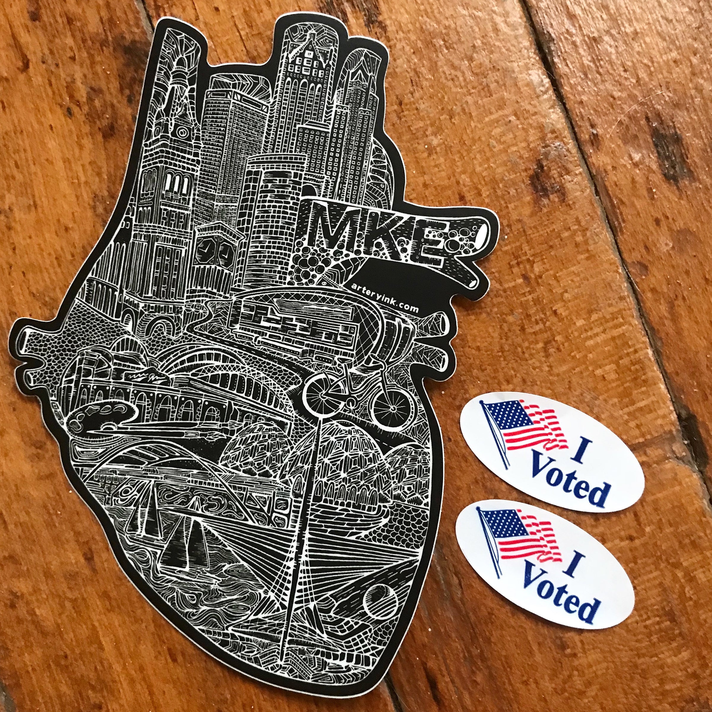 Heart of Milwaukee 2.0 Sticker arteryink