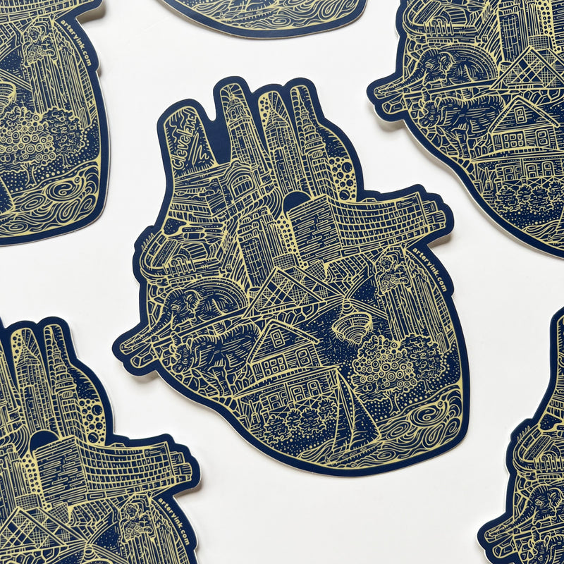 Heart of Cleveland Vinyl Sticker