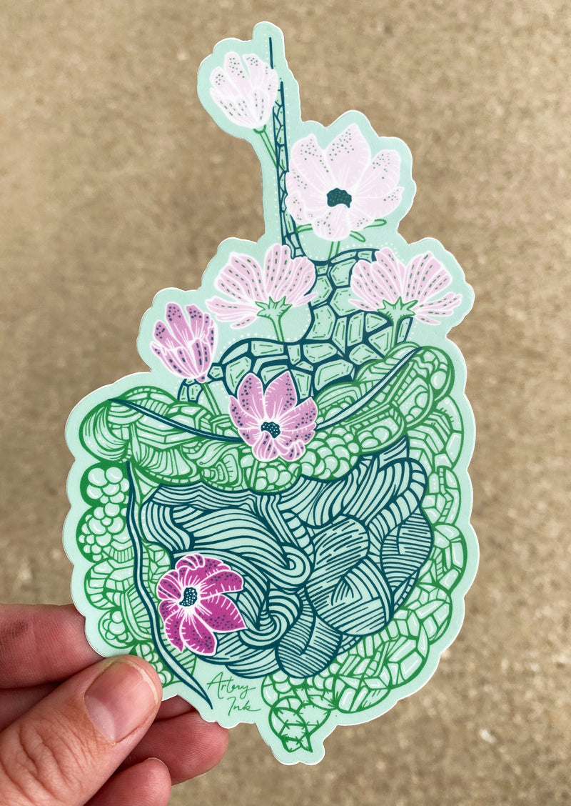 Floral Guts Vinyl Sticker