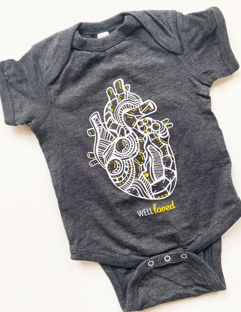 "Well Loved" Anatomical Heart Baby Outfit