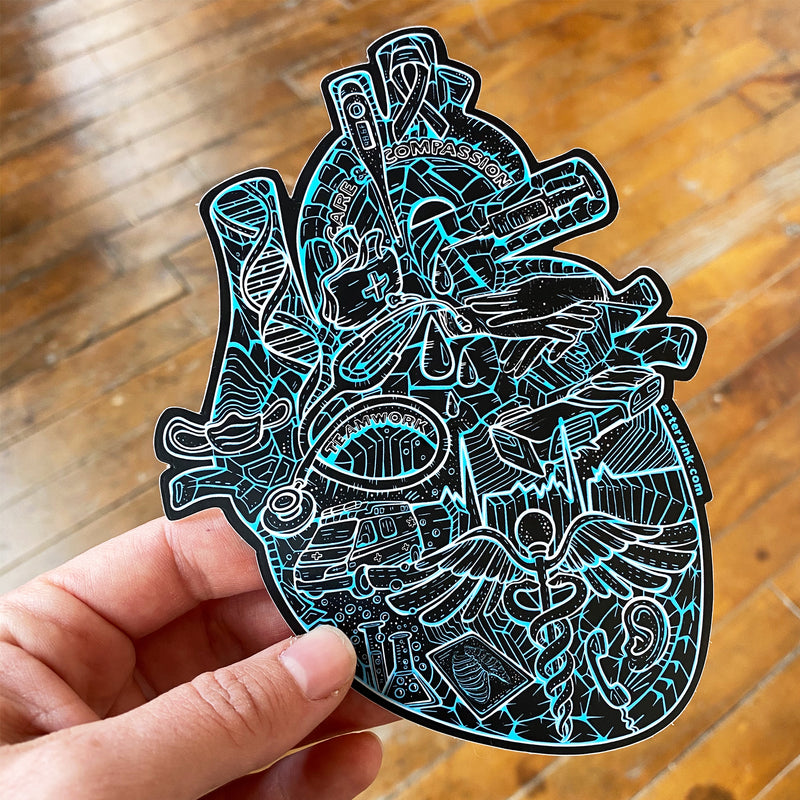 Heart of Healthcare Vinyl Sticker