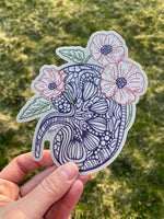 Floral Kidney Vinyl Sticker