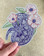 Floral Kidney Vinyl Sticker