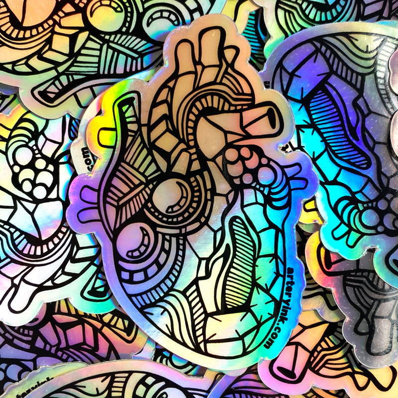 Holographic Mini Heart Vinyl Sticker