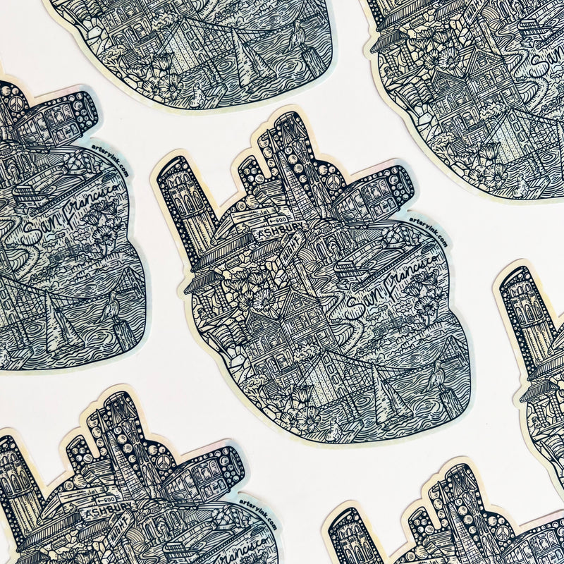Heart of San Francisco Vinyl Sticker
