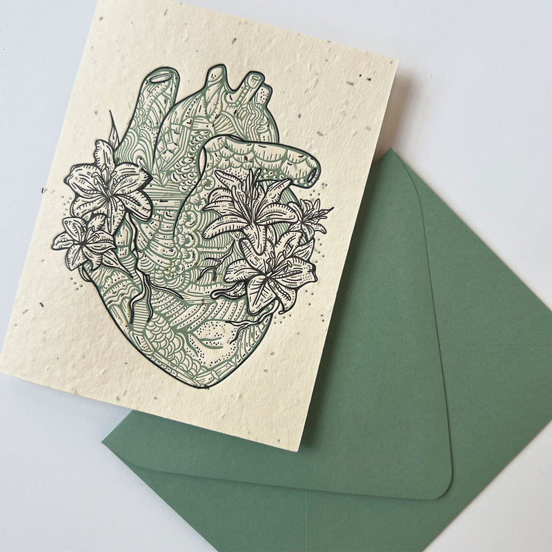 Seed Paper Floral Heart Greeting Card - Any Occasion (Limited Edition)