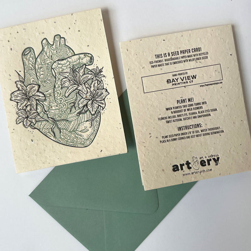 Seed Paper Floral Heart Greeting Card - Any Occasion (Limited Edition)